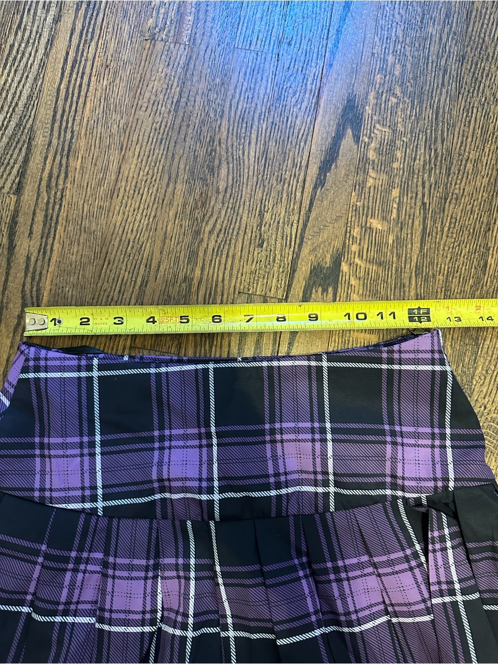 Purple Plaid Goth y2k Skirt lace trim - Picture 4 of 4
